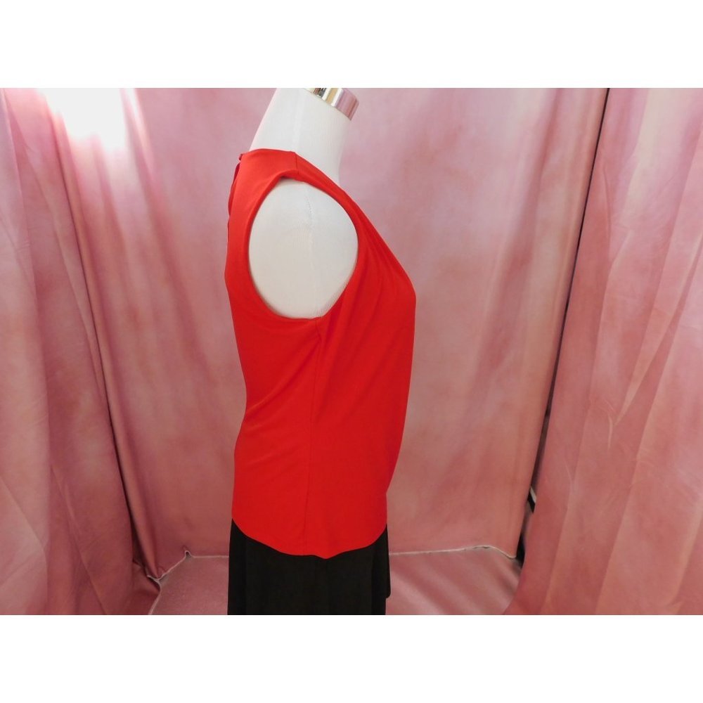 CALVIN Klein Blouse Women XS Red Sleeveless Career Top - Picture 6 of 9